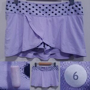 Lululemon High Noon Skort 6 Small Dot Lilac Women's Skirt Black Purple Light